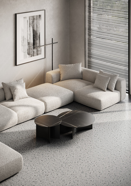Кварцвиниловая плитка Fargo Камень клеевой (Stone LVT) 6949-1 Терраццо Холодный